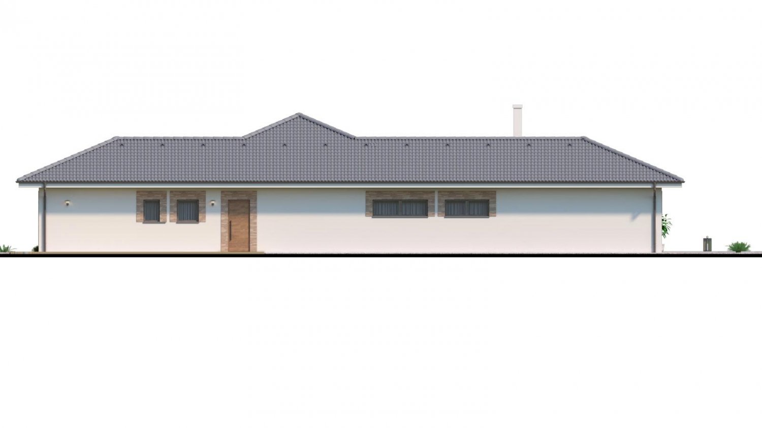 Dom roka 2018 - projekt murovaného domu do tvaru L s átriom, dvojgarážou a možnosťou pristavať naviac 2 izby.